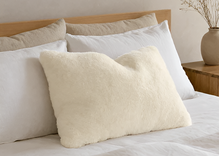 bed Sheep’s Wool fur pillows