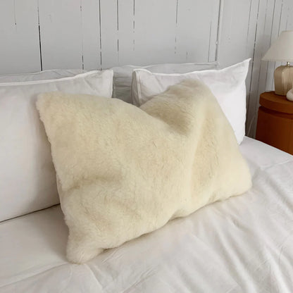 Organic Sheepskin Wool Pillow Cover Shearling Cushion Soul Comfort