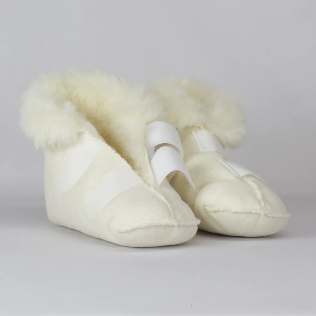 Sheep Wool Bed Boot with Plain Sole