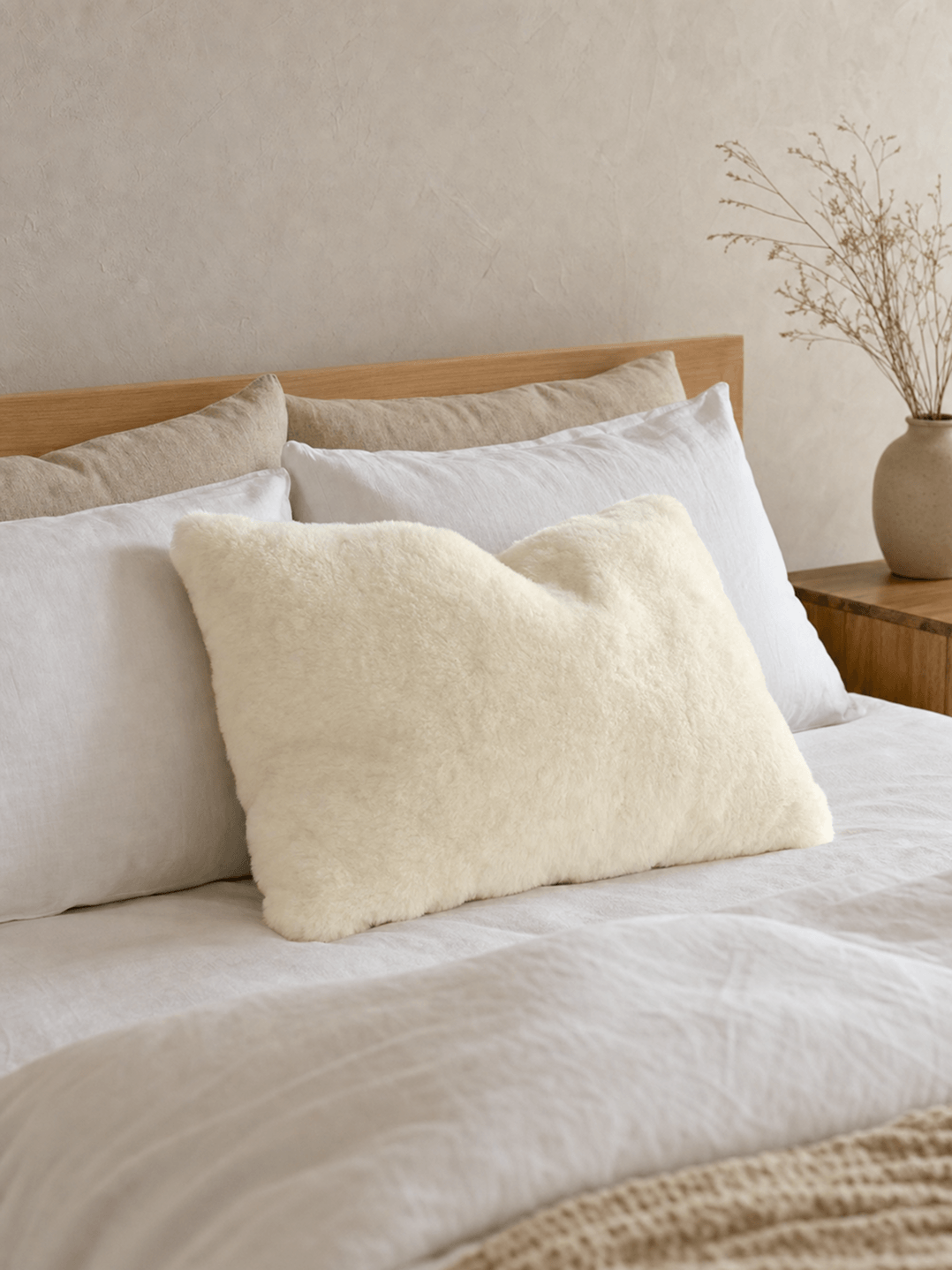 Wool Pillow Overlay - Sheep's Wool Pile Fabric