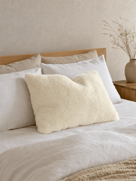 Wool Pillow Overlay - Sheep's Wool Pile Fabric