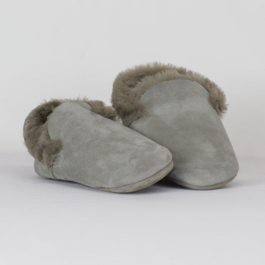 sheepskin ankle pancake grey leather